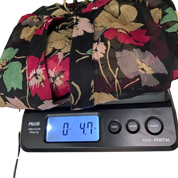 Lauren Ralph Lauren Floral Blouse Top Sheer Black Career Whimsygoth Womens 1X - Picture 15 of 15